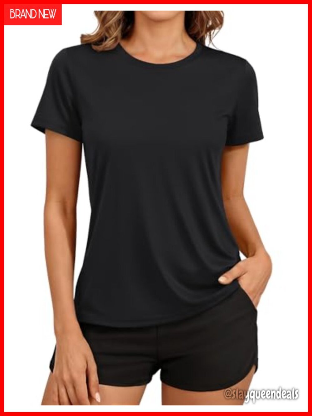 Women's UPF 50+ Quick Dry Short Sleeve Athletic Workout Tee Crew Neck